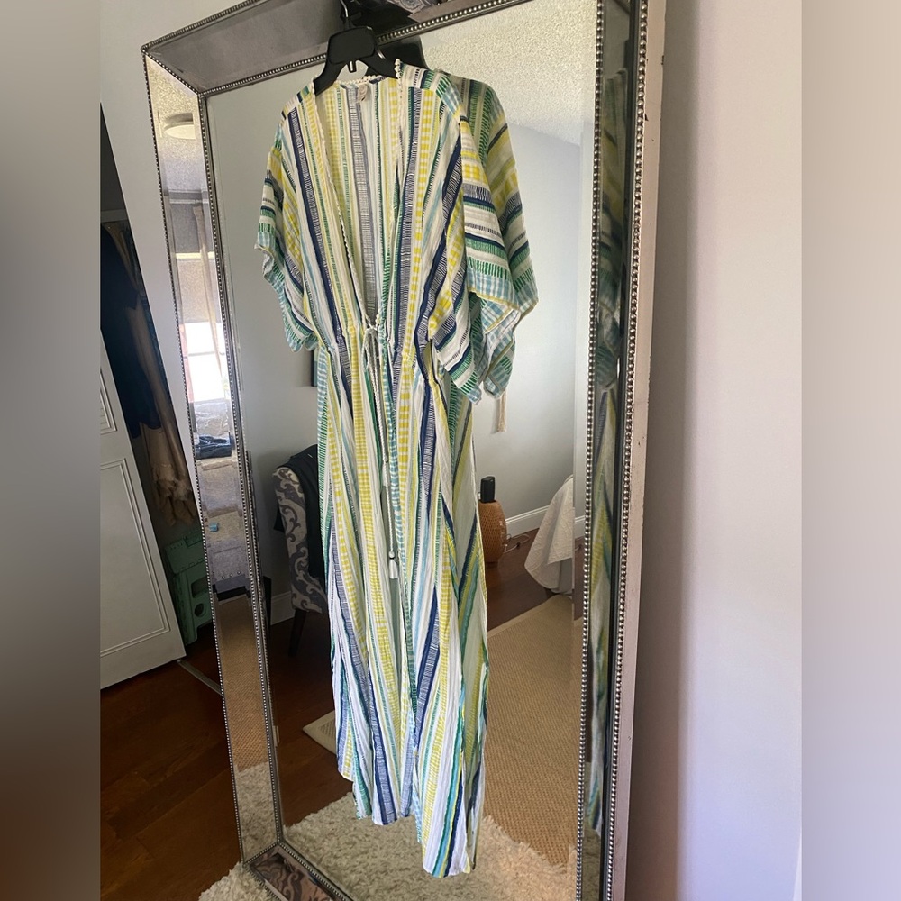 LOFT Multicolor Striped Dress coverup